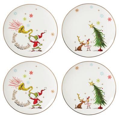 Lenox Merry Grinchmas Assorted Accent Plates, Set of 4