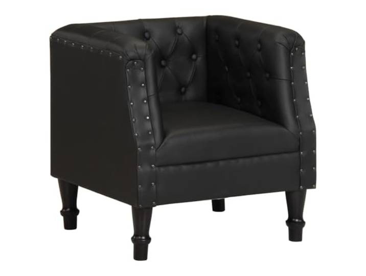 Heofavd Loungesessel Echtleder Sessel Schwarz Massivholz Mangoholz