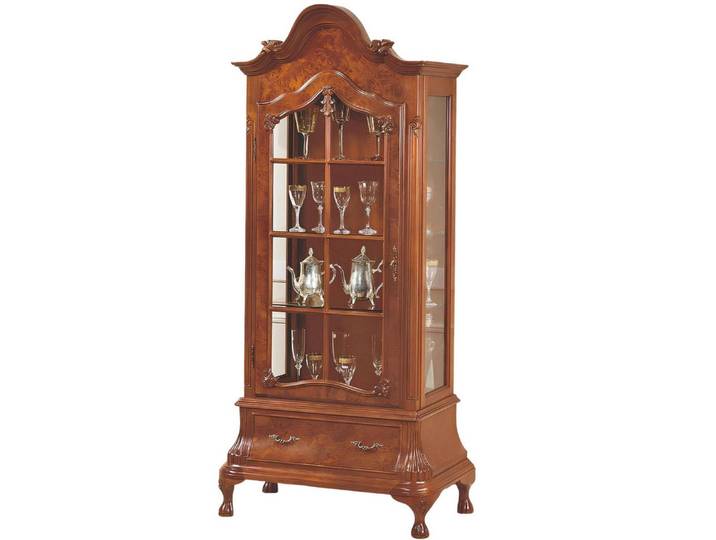 Xlmoebel Vitrine Brauner Glasschrank aus Italien mit elegantem Design und Stauraum (1-St., Vitrine) Hergestellt in Europa