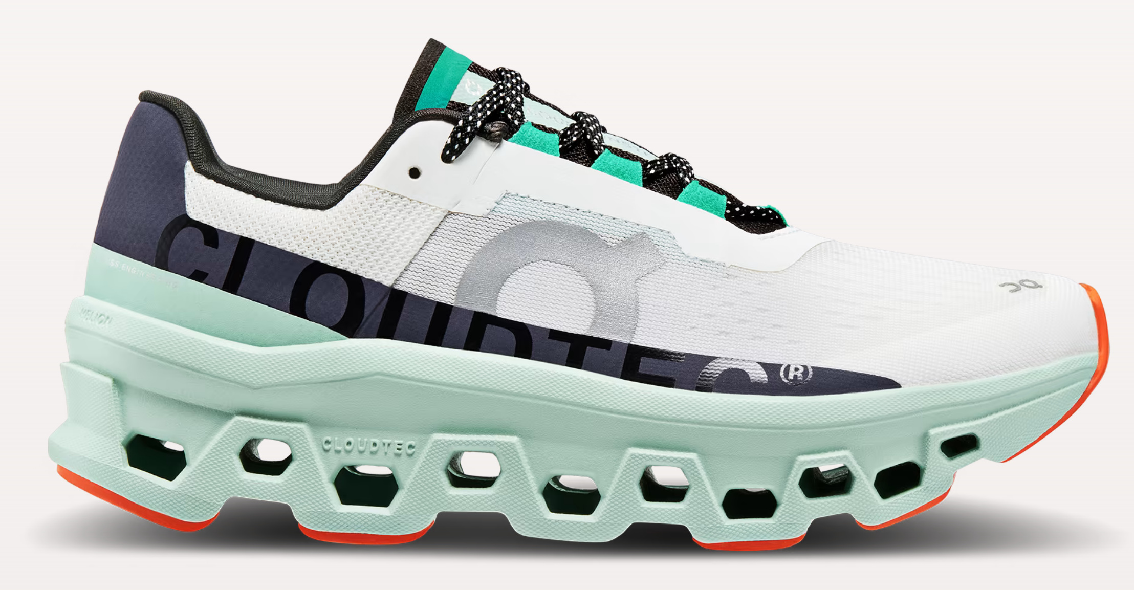 On CLOUDMONSTER Damen Laufschuh Weiß 42