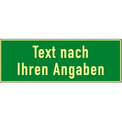 Dreifke® Aufkleber, Rettungszeichen-Text u./o. Symbol nach Angabe, Folie, nachl., 160-mcd, 297x105mm