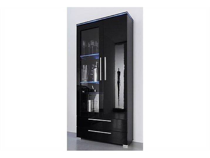Vitrine HÖLTKEMEYER Line , schwarz, B:70cm H:170cm T:34cm, Schränke, Vitrine, Höhe 170 cm