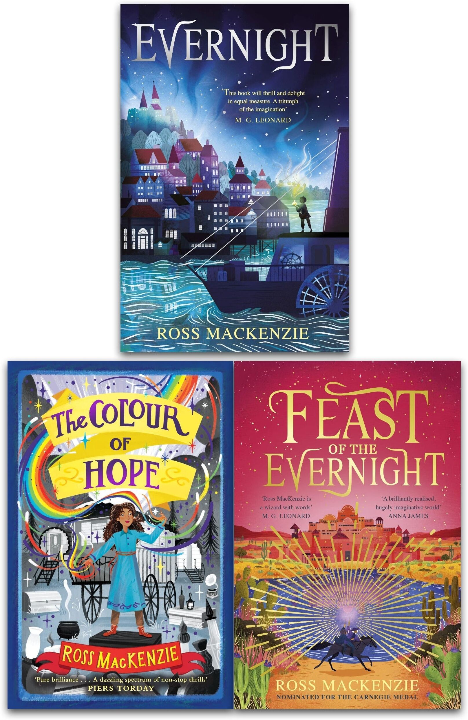 Andersen Press Ross MacKenzie 3 Books Collection Set (Evernight, Feast of the Evernight, The Colour of Hope)