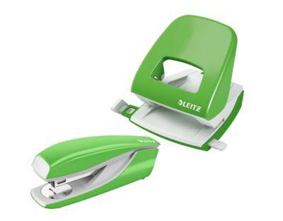 LEITZ® Bürolocher + Tischheftgerät SET, grün