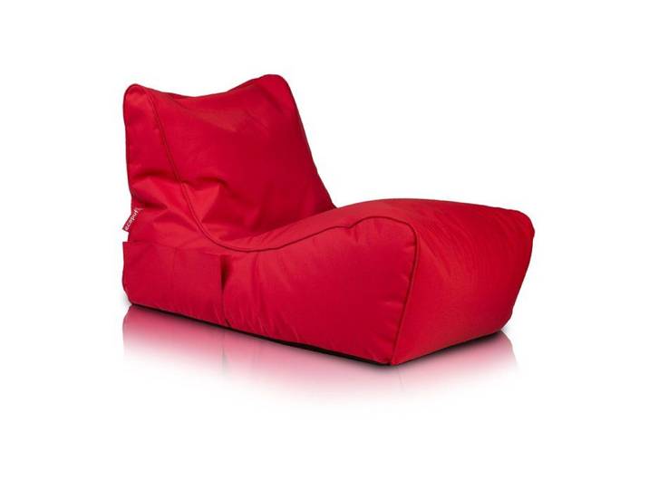 Pouf Chaise Longue Imperméable Extérieur avec Pochette et Poignée 80x60x60cm Rouge M5 – Ecopuf