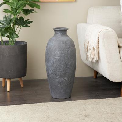 ARCILLA ELEMENTAL Black Ceramic Textured Whitewashed Vase