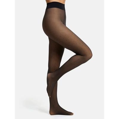 Thermostrumpfhose S.OLIVER "comfort", Damen, Gr. 38, schwarz (schwarz dots), Obermaterial: 50% Polyester, 40% Polyamid, 10% Elasthan, gepunktet, Strumpfhosen, mit nahtloser Verarbeitung
