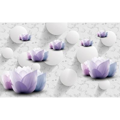 Fototapete PAPERMOON "Muster mit Blumen", bunt, B:3m L:2,23m, Vlies, Tapeten