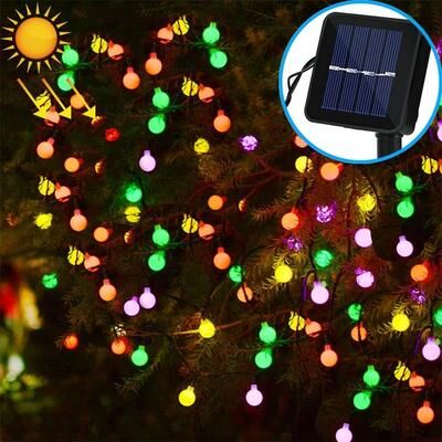 Inspired Deals Solar Globe String Lights Outdoor Waterproof 30 LED Decorative Festival Lights colour