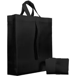 MONOUSO - Faltender Vliesstofftasche PREMIUM Schwarz 40+15x40cm (1 Stück)