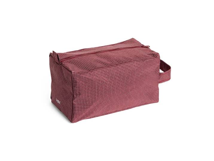 HAY - Grid Wash Bag M, burgundy