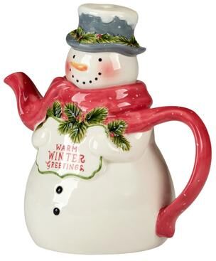 "Certified International Snowman Greetings 3-D Teapot - 8.25"" x 5.25"" x 8.125"""