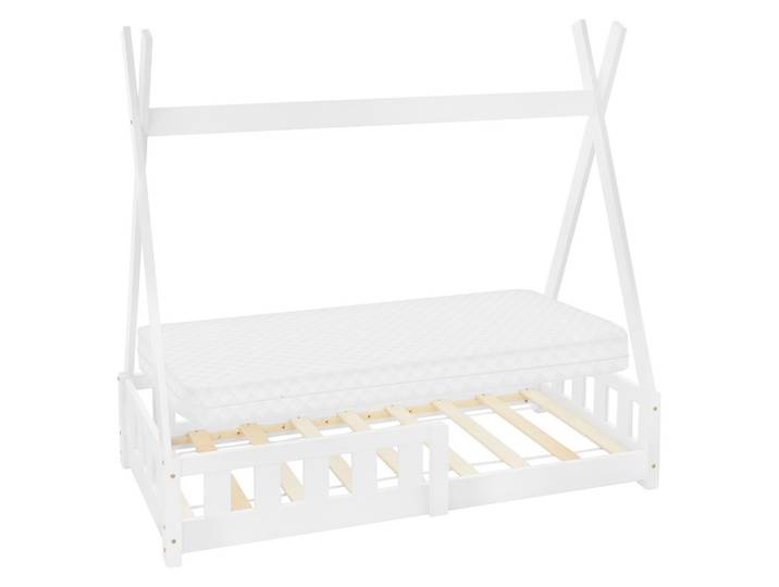 KINDERBETT Tipi mit Matratze 70x140 cm Weiß