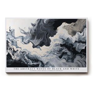 Sinus-Art Wandbild Waves of Black and White, Leinwand, Querformat, 120 x 80 cm