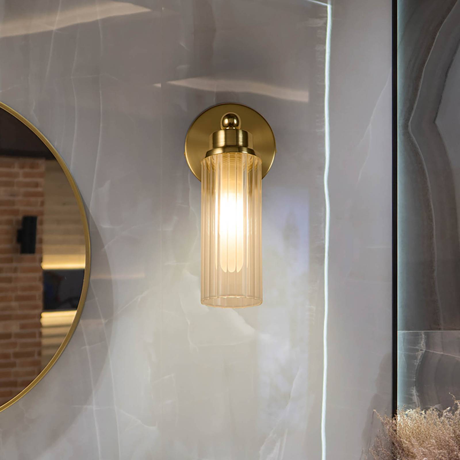 Searchlight Wall Light Imperial, dimmable, Brass / gold, Bathroom, metal, Wall Light