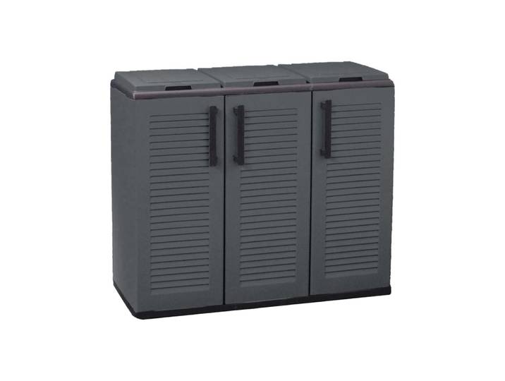 Poubelle en plastique grise 102x37x84h cm