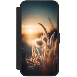 Nivocase Klapphülle für Apple iPhone 12 Pro Max Handyhülle aus Kunst Leder NIVOflip schwarz Natur Sonne (Apple iPhone 12 Pro Max), Smartphone Hülle, Schwarz