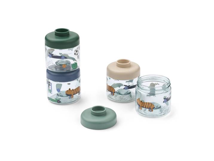 Liewood Pots pour aliments bébé Dominique 100 ml, 4 pièces Fun-beach blue