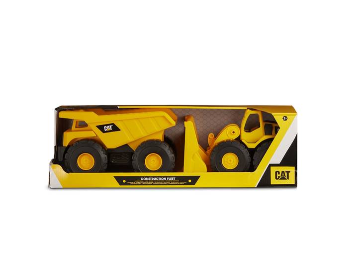CAT - Construction Fleet pack de 2 véhicules 25 cm Camion Benne et Chargeur Frontal