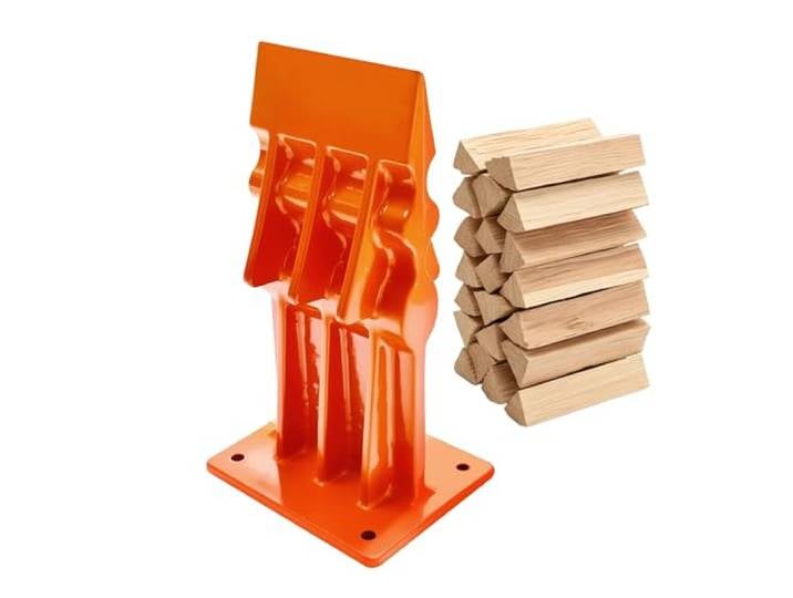 Relaxdays fendeur à Bois Manuel\, Acier\, H x L x P : 18 x 10 x 8 cm\, Orange Fendeur de bois pour bûches\, fendeur de bois de chauffage