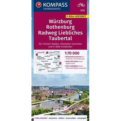 KOMPASS Fahrradkarte 3372 Würzburg, Rothenburg, Radweg Liebliches Taubertal 1:70.000, Sonstige von , KOMPASS Freytag & Berndt, 978-3-99154-249-0