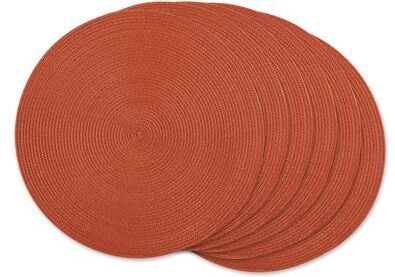 DII White Round PP Woven Placemat Set of 6