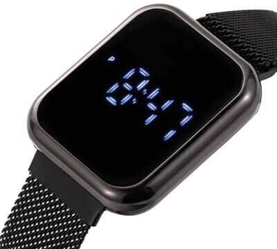 Youfap Market Ladies Wristwatches Digital Watches, New Digital Lover Watch For Men And Women, LED Electronic Clock black