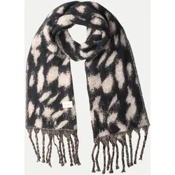 Schal mit Fransen und Muster 30001-Black