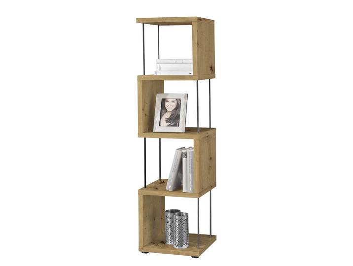 Étagère Ault IV Panneau aggloméré plaxé Tiges : métal verni Marron/Imitation chêne noueux 33cm