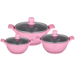 Kochtopfset 20-24-28cm 6-tlg Pink