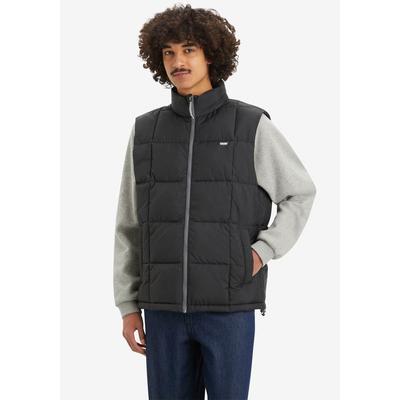 Steppweste LEVI'S "PIEDMONT VEST", Herren, Gr. XXL, schwarz (59 jet schwarz), Web, Obermaterial: 100% Polyester, bequem hüftlang, Westen Steppweste, Bequeme Passform