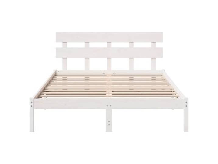 KTHLBRH Bettgestell, braun, 140 x 200 cm, Massivholz, Kiefer Mit Kopfteil, modernes Design, einfache Pflege, Kapazität 200 kg