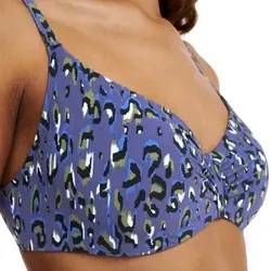 Chantelle EOS Covering Underwire Bikini Bra Blau Muster F 80 Damen