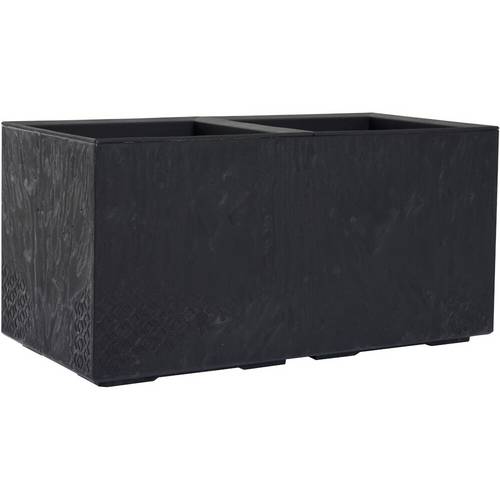 Siena Garden FARO STONE LA936-71Pflanzkasten Polypropylen Beton-Optik, Schwarz
