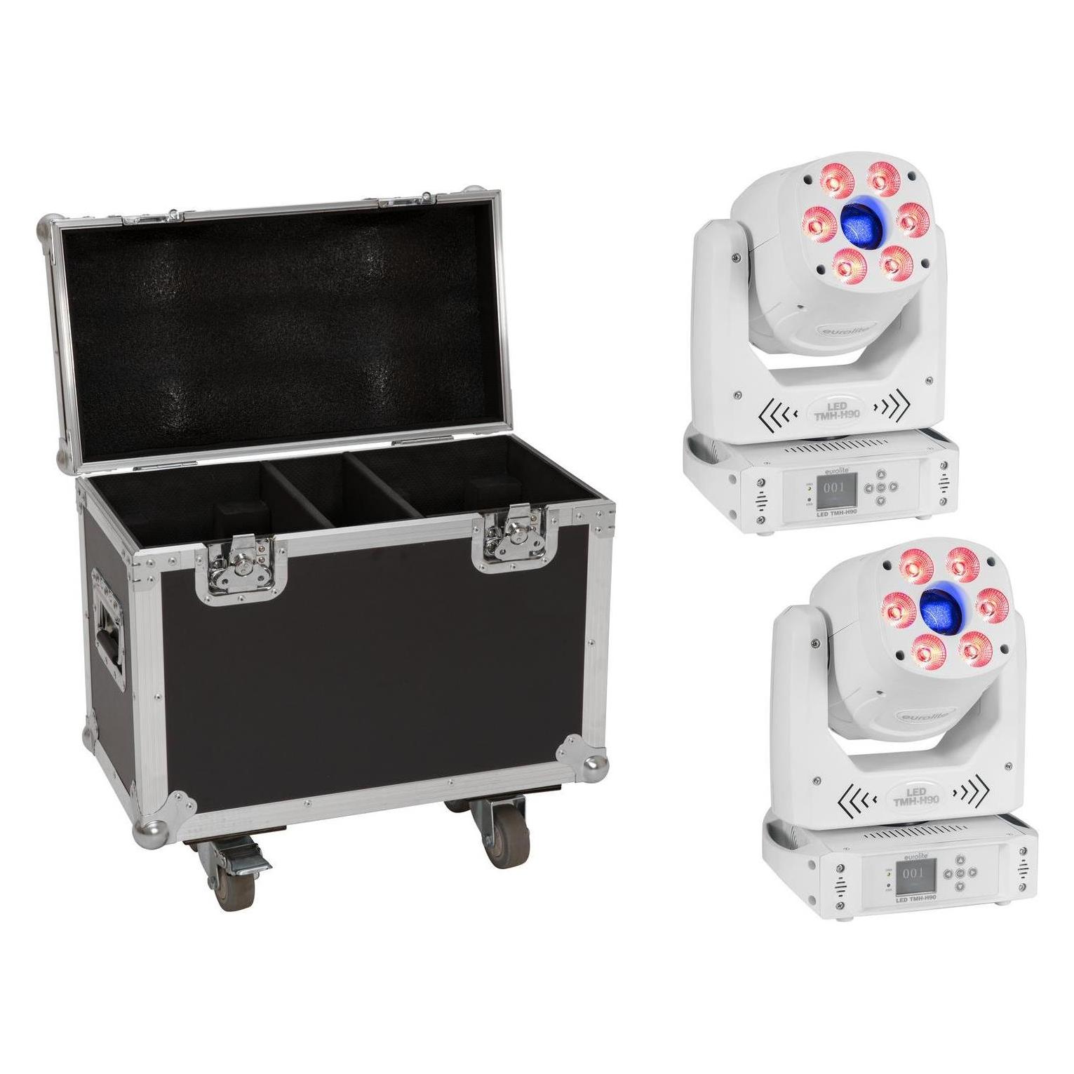 Eurolite Set 2x LED TMH-H90 Hybrid Moving-Head Spot/Wash COB ws + Case (90 W, LED) (20000922)