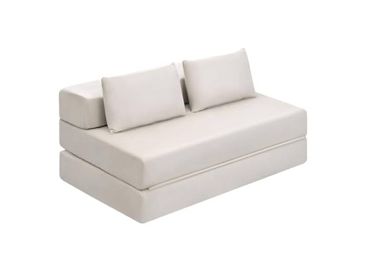 EUGAD Schlafsofa 2-Sitzer, Klappbares Bodensofa mit Kissen, Beige ergonomischer Schlafsessel klappbar, Matratze und Weicher Cordstoff bezogen, 140 cm, für Wohnzimmer Schlafzimmer Büro Balkon