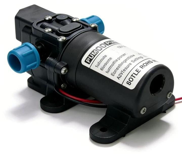Dripio Zelfaanzuigende 12V membraanpomp, 60 Watt, 4,5 liter per minuut, voor tuinieren en voertuigen