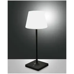 Fabas Luce Adam Akku Tischleuchte LED 1x25W Metall und Polyethylen Dunkelgrau