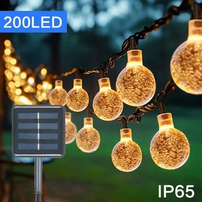 Uplifted Finds Solar LED Crystal Globe String Lights Outdoor With 8 Lighting Modes multicolor 7 M 50 Leds