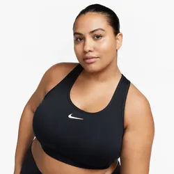 NIKE Swoosh Medium Support Plus Size Sport-BH Damen 010 - black/white 4X