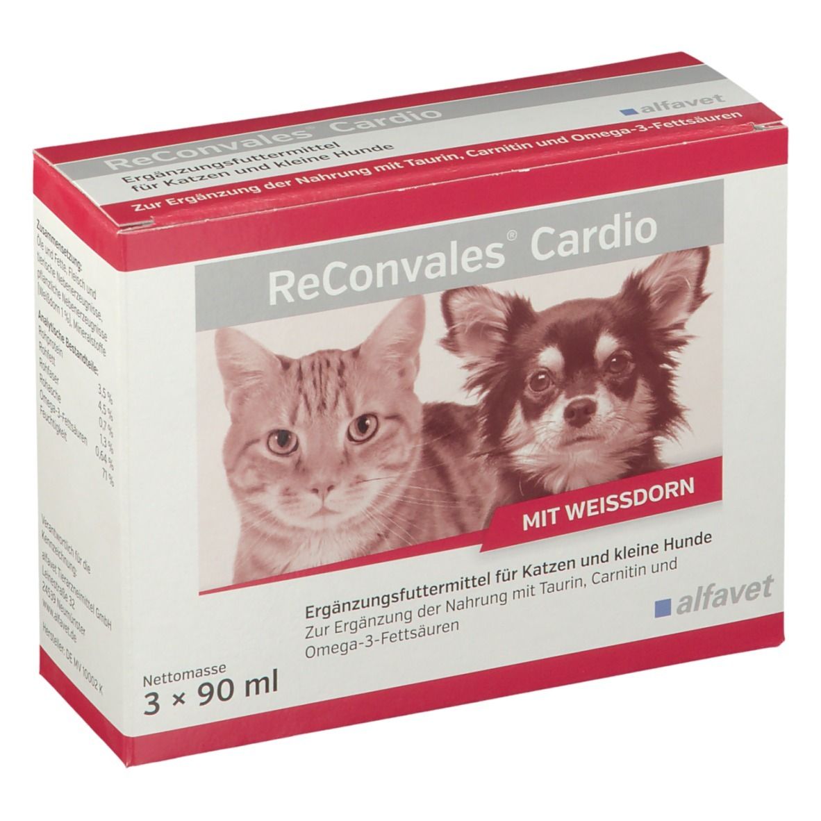 Reconvales Cardio flüssig f.Hunde/Katzen 3x90 ml Flüssigkeit