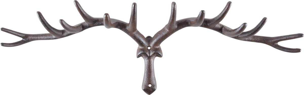Esschert Design Hertengewei Wanddecoratie met haken - Gietijzer - 63 cm