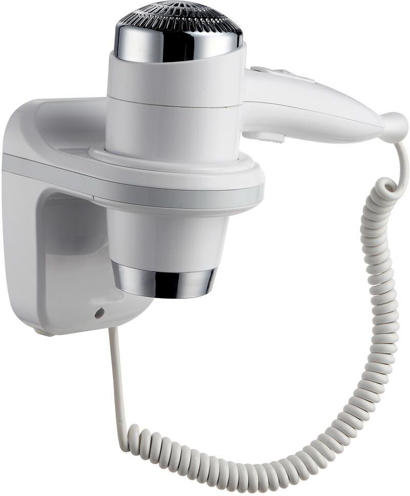 Technomax Asciugacapelli con Supporto a Parete Bianco