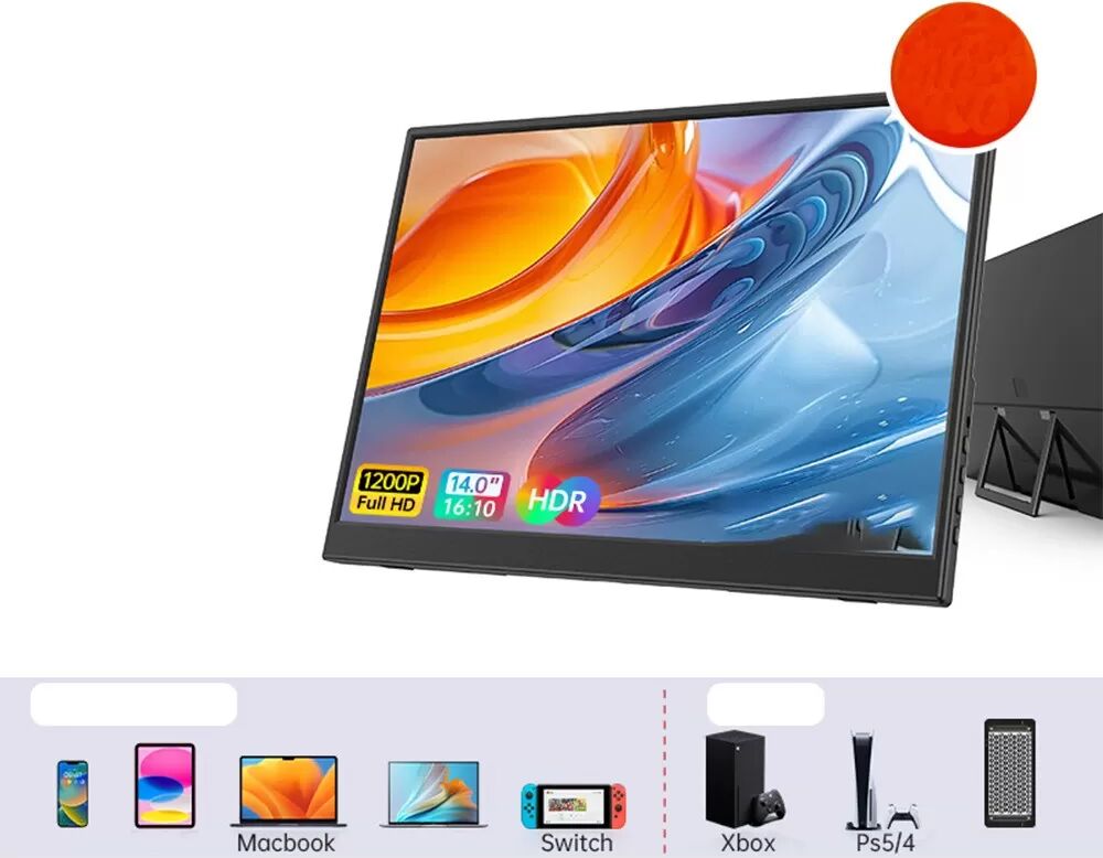 INF 14-Zoll Tragbarer Monitor: IPS FHD, 1920x1200, 100% sRGB