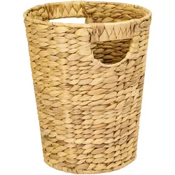 HMF Papierkorb Büro, Aufbewahrungskorb geflochten aus Wasserhyazinthe, Rund, 25 cm Durchmesser, 30 cm Höhe