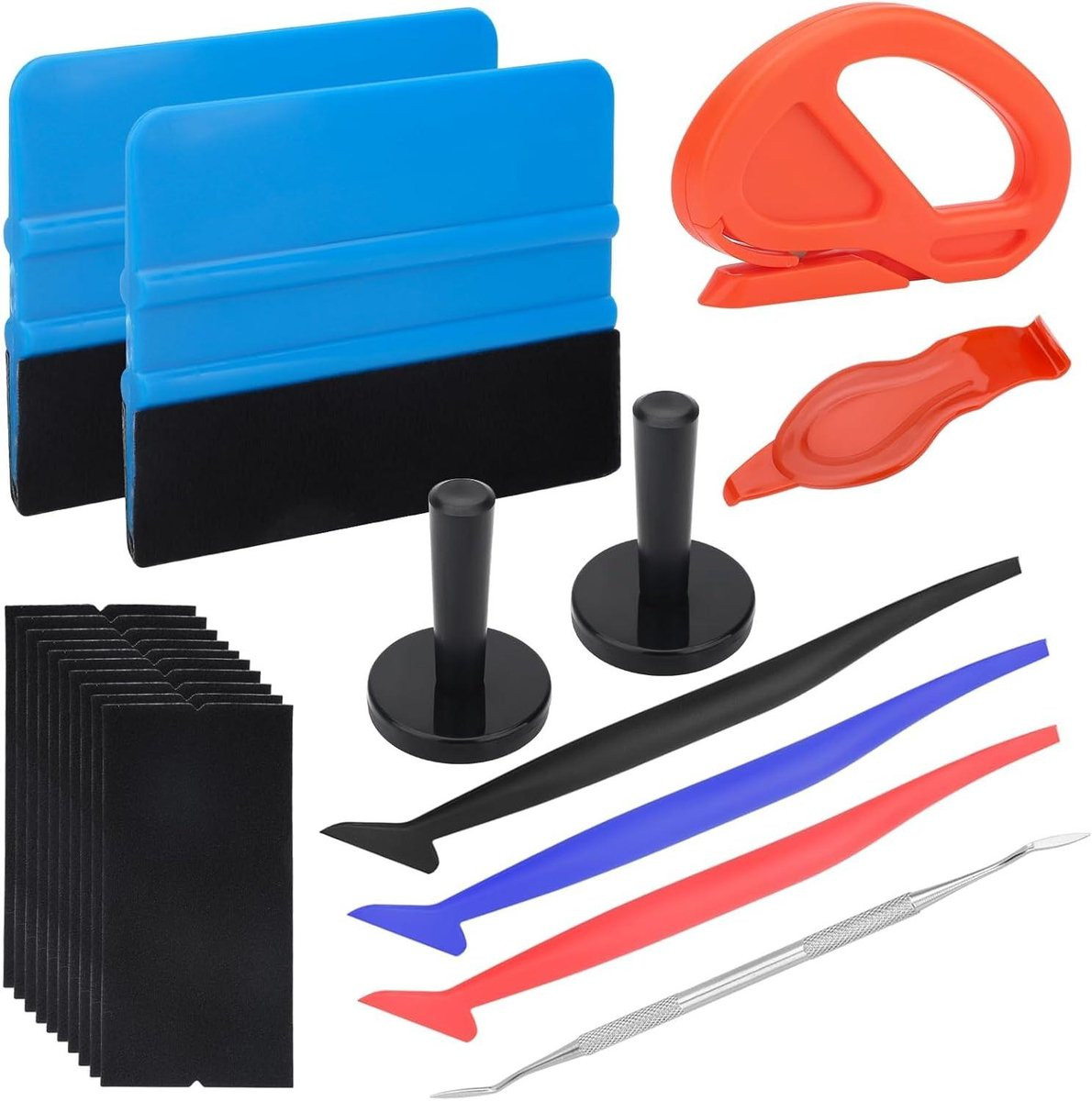 20-delige Vinyl Wrap Tool Kit voor het aanbrengen van autofolie, meerkleurig
