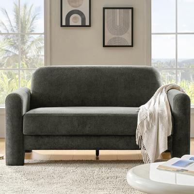 HULALA HOME Maris Modern Chenille Ergonomic Design 59.5''W Loveseater Sofa