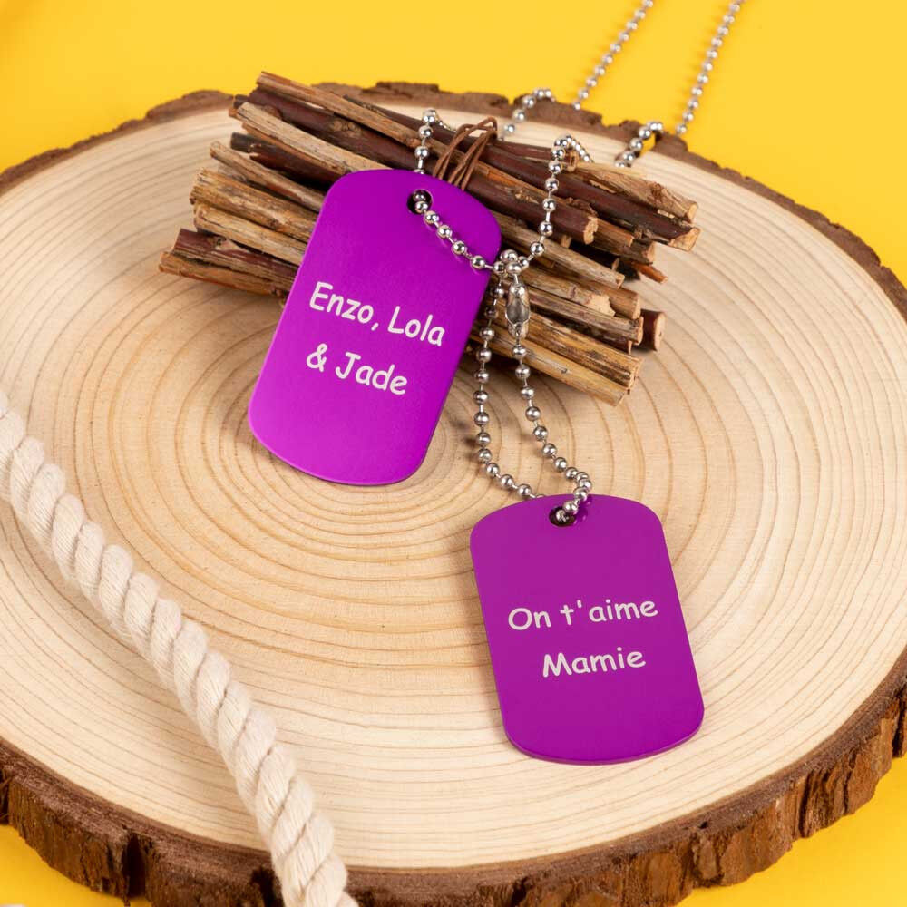 Ocadeau Plaque militaire double violet