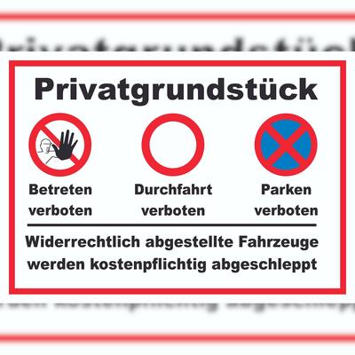 HB-Druck Privatgrundstück Betreten, Durchfahrt und Parken verboten Schild A1 (594x841mm)