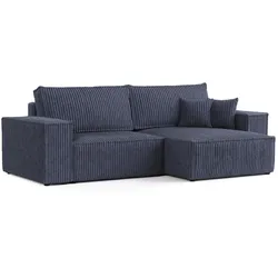 ECKSOFA CAVO mit Schlaffunktion Marineblau im Tilia Stoff
